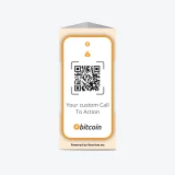 Bitcoin QR code table stand enabling seated customers to pay in Bitcoin instantly