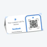 Facebook QR table tent helping guests follow on Facebook from table or bar counter