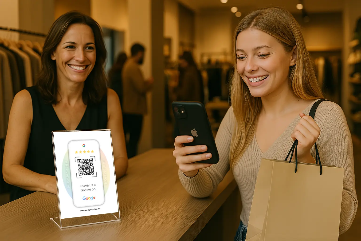 google qr code display sign for retail