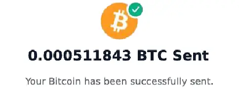 bitcoin successfully sent message