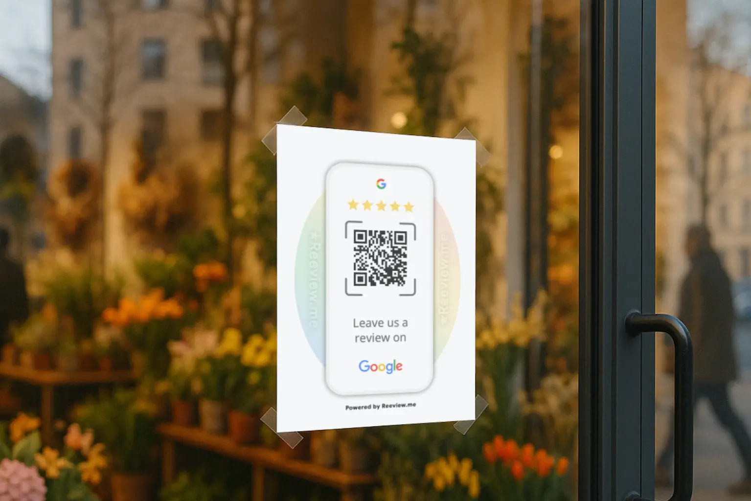 google qr code display sign for shop