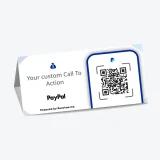 PayPal QR table tent allowing customers to pay at table or counter with one scan