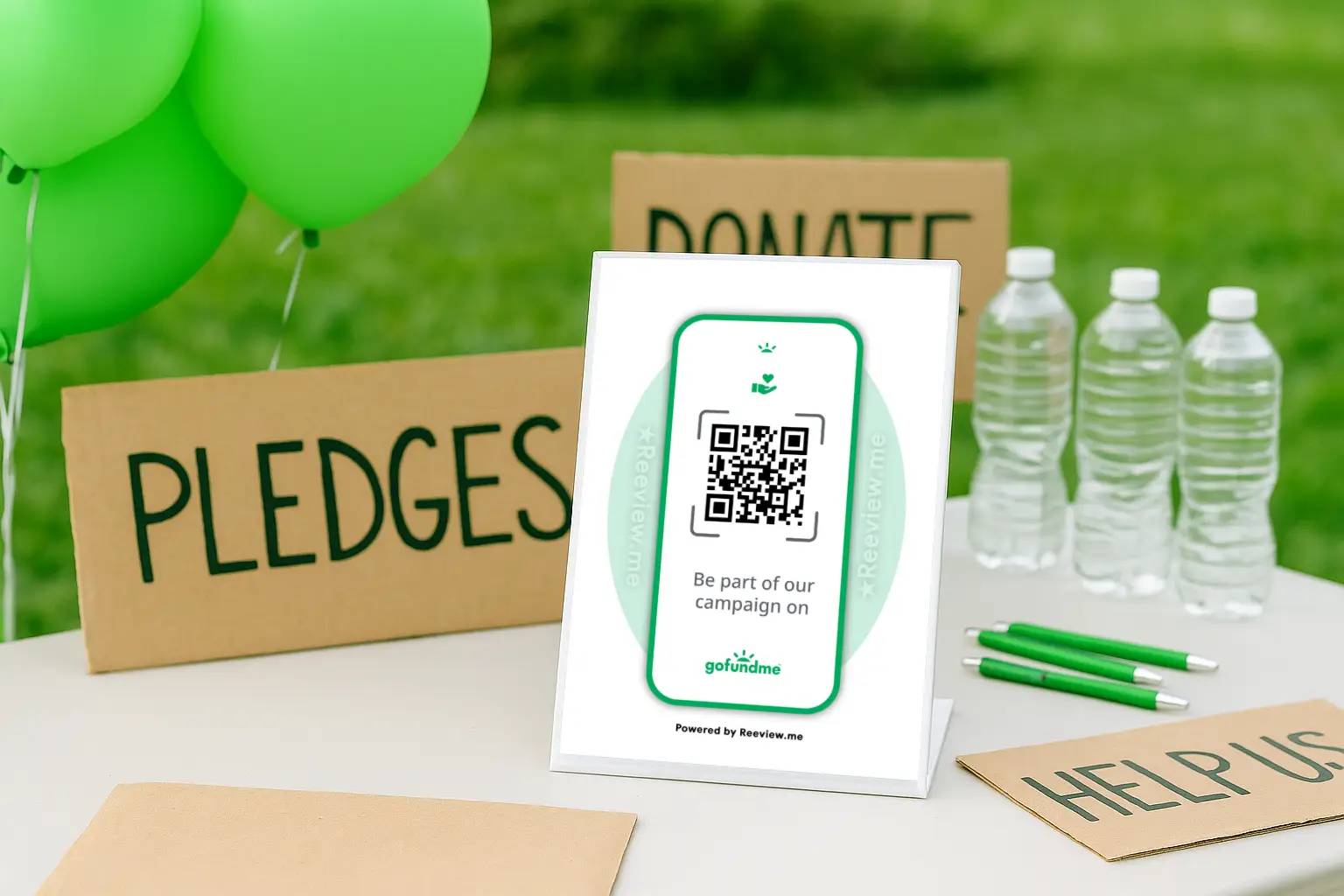 GoFundMe QR Code Sign at event