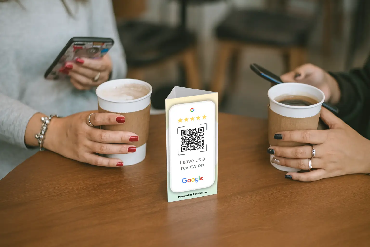 google qr code table stand for cafés