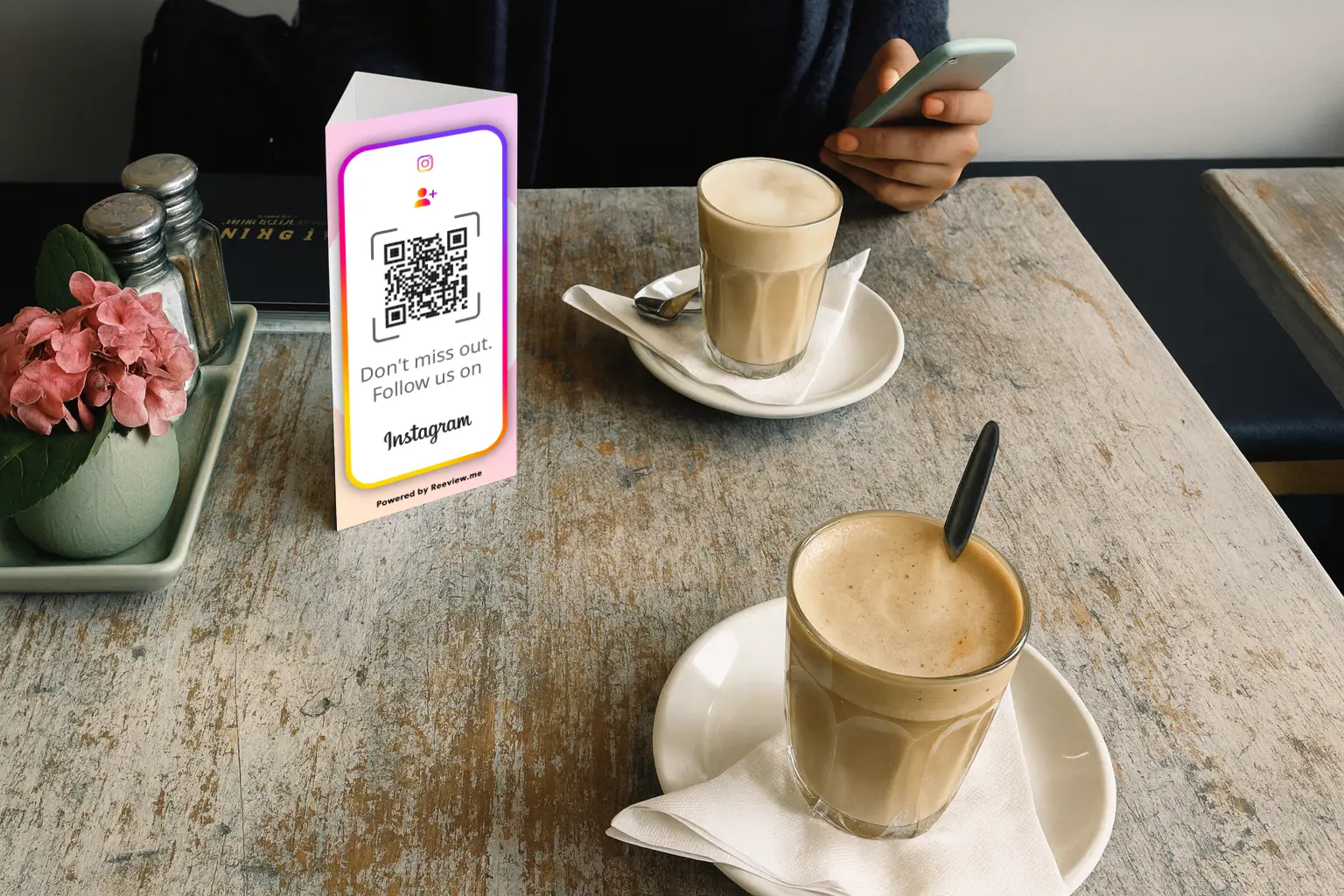 instagram qr code table stand for bar