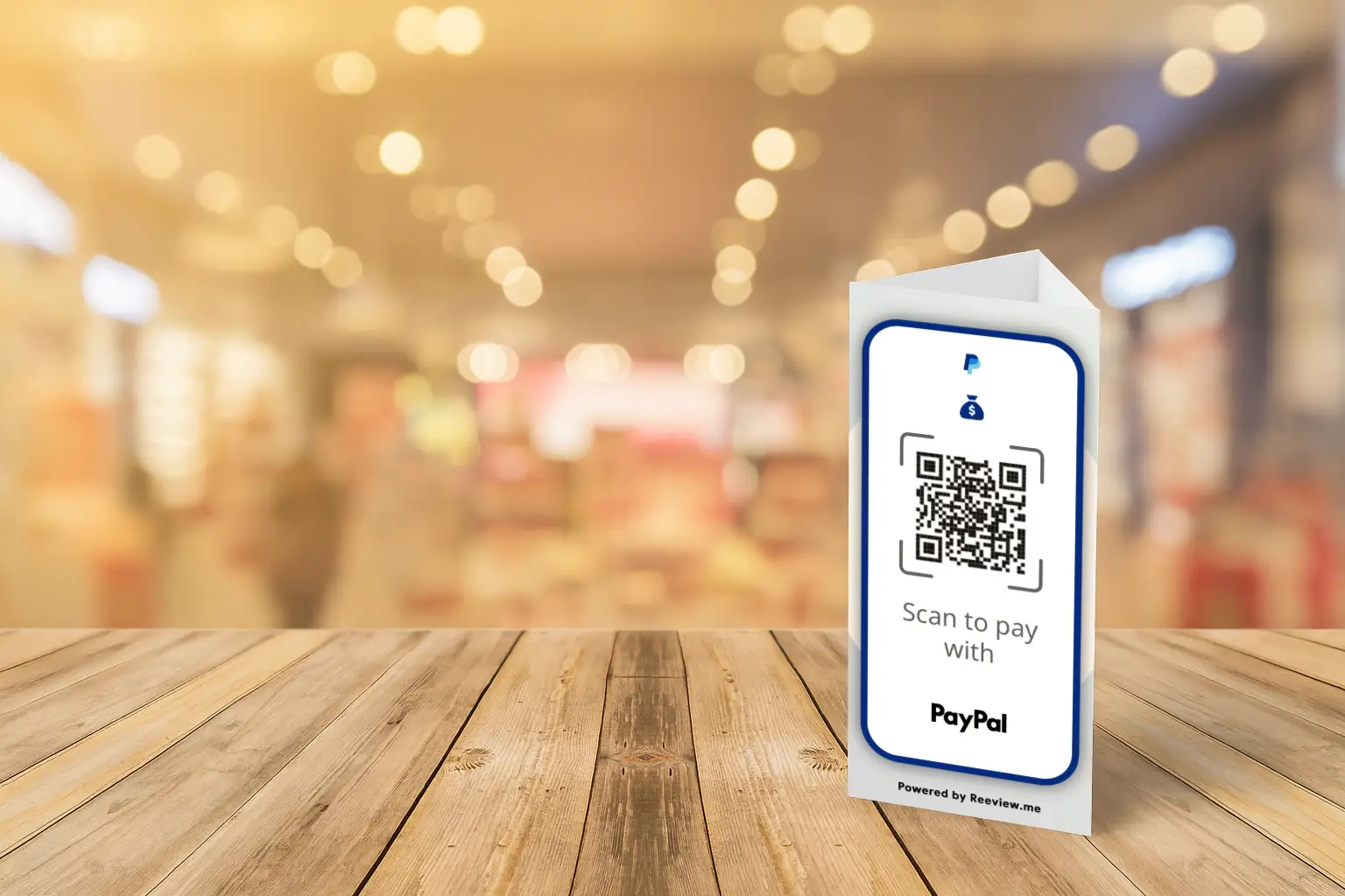 paypal qr code table stand for local business