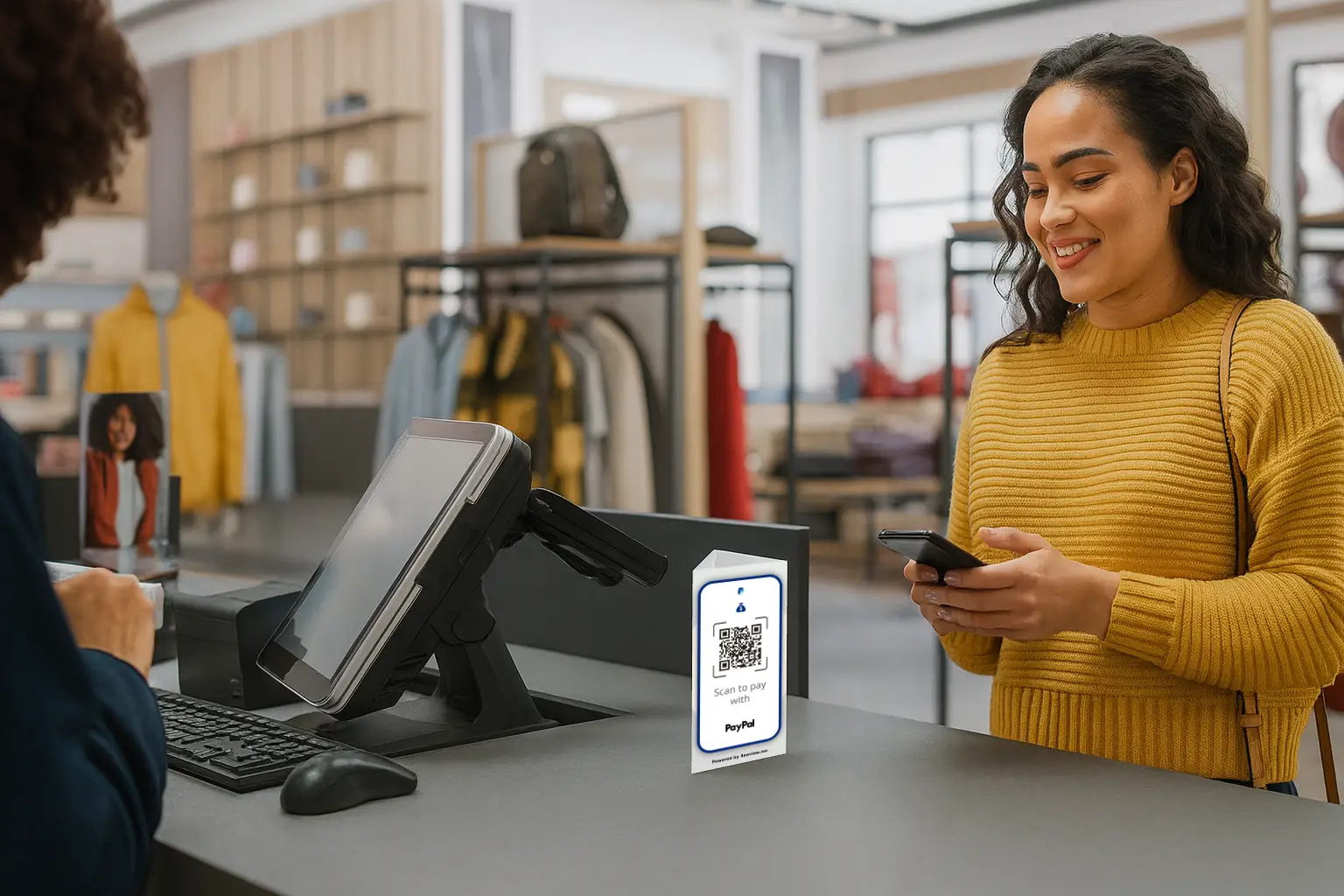 paypal qr code table stand for local payments