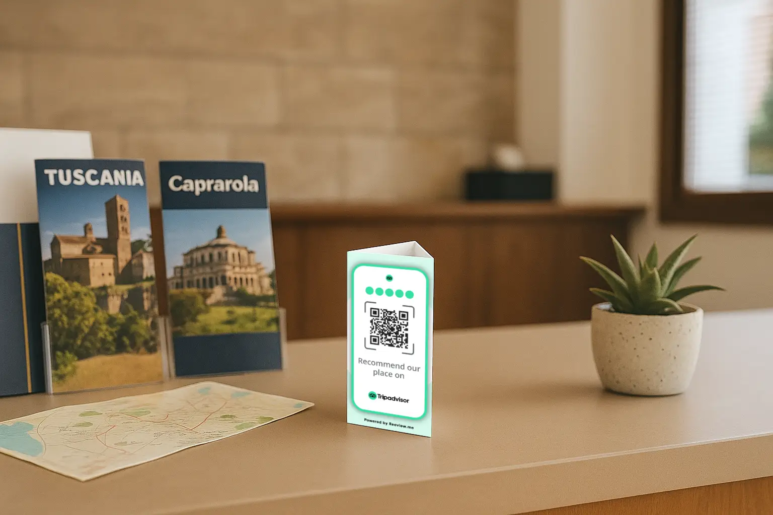 Tripadvisor QR Code Table Stand for reviews at reception or checkout