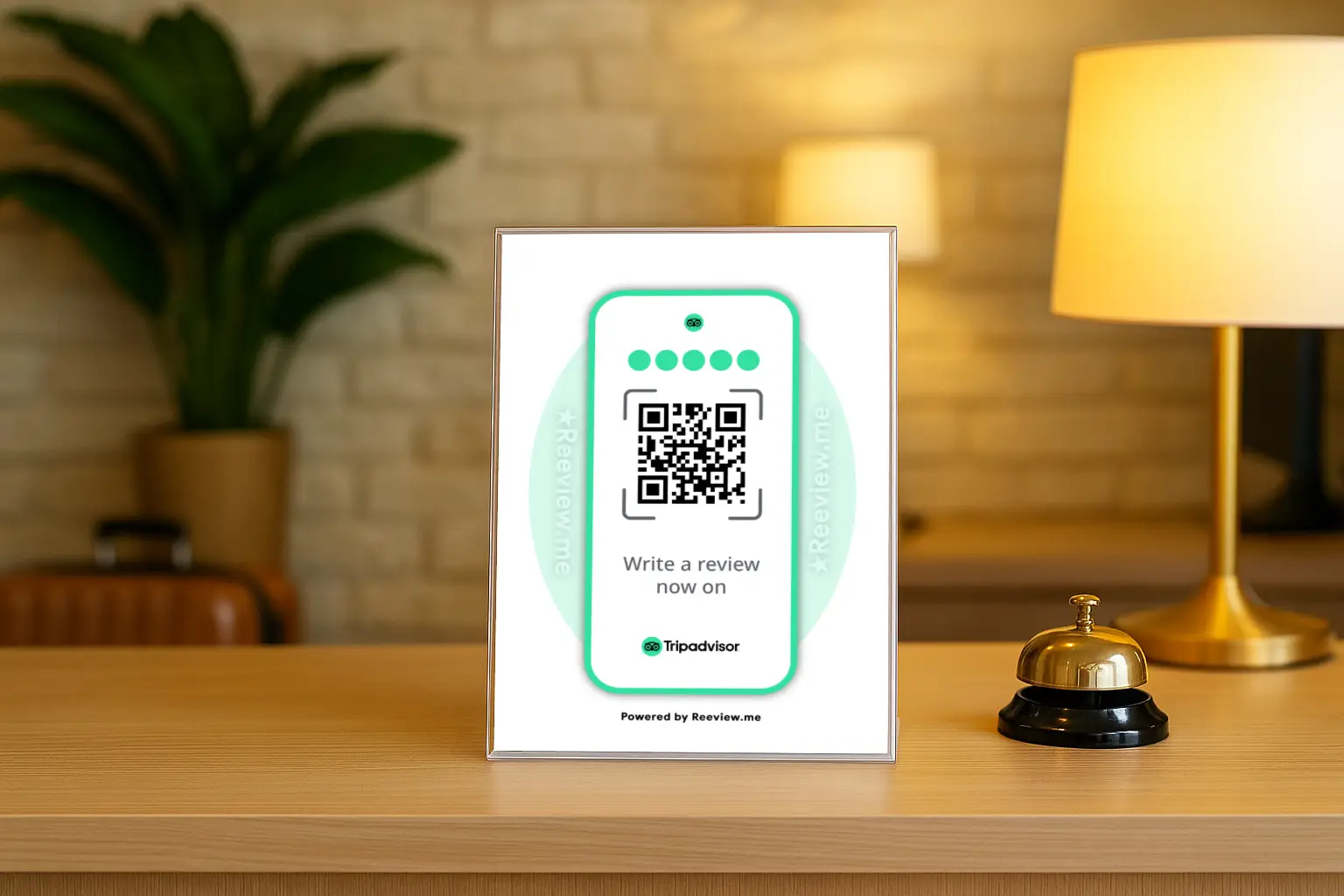 Tripadvisor review QR display for hotel guests
