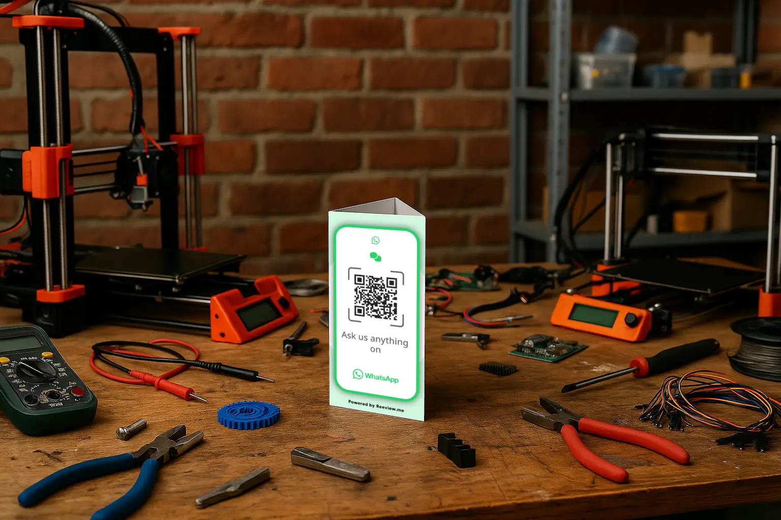 whatsapp qr code table stand for local business