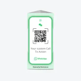 WhatsApp QR code table stand enabling seated guests to contact instantly via WhatsApp
