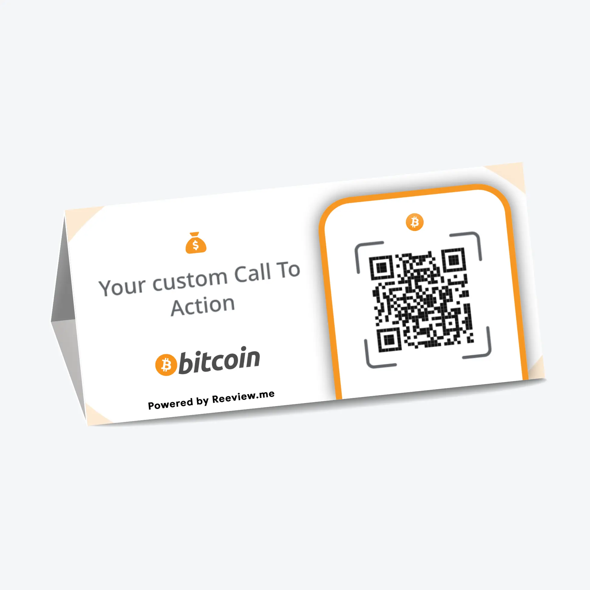 PRISM™ | Payments QR Code Table Tent - Accept Bitcoin