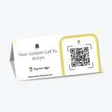 Buy Me a Coffee QR code table tent for support used at a café table or creative studio