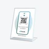 Doodle QR code Display Sign for booking used at reception counter