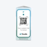 Doodle QR code table stand for booking used on café table helping customers schedule on Doodle