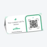 GoFundMe QR table tent encouraging donations from bar or restaurant tables