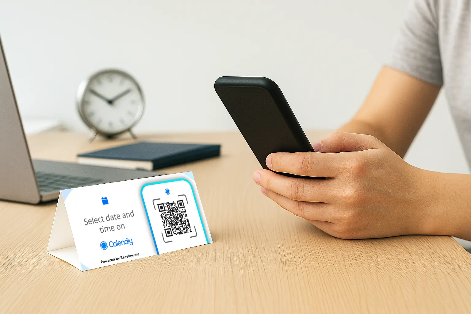 PRISM Calendly QR Code Table Tent for office