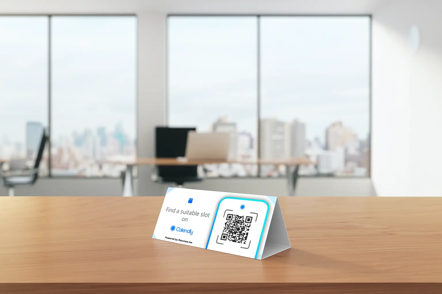 PRISM Calendly QR Code Table Tent for easy bookings