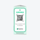 Tripadvisor QR table stand encouraging guests to review while seated in dining area